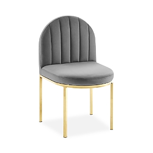 Modway Isla Channel Tufted Performance Velvet Dining Side Chair In Gold/gray