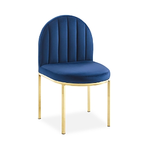 Modway Isla Channel Tufted Performance Velvet Dining Side Chair In Gold/navy