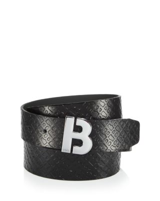 Bally leather logo-plaque belt - Black