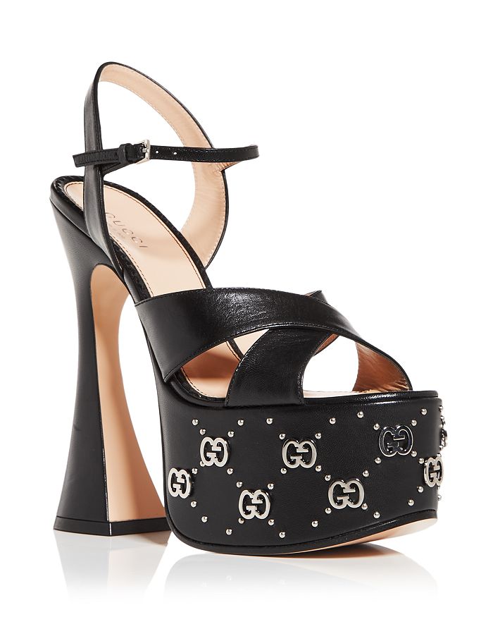Gucci Women's GG Embellished Platform High Heel Sandals | Bloomingdale's
