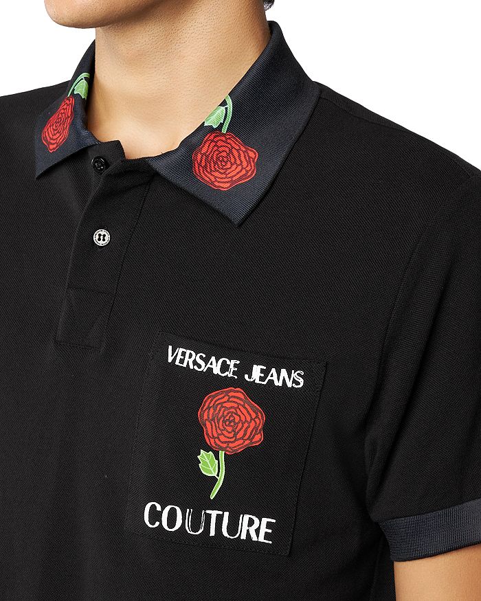 Versace Jeans Couture - Embroidered Rose Polo Shirt