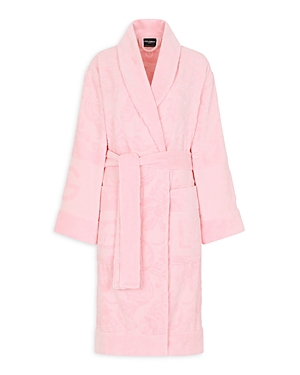 Shop Dolce & Gabbana Dg Logo Jacquard Bathrobe In Pink