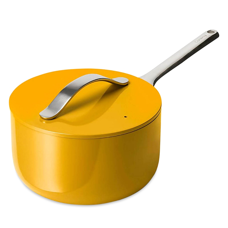 Caraway Nonstick Ceramic 1.75-quart Sauce Pan With Lid In Marigold