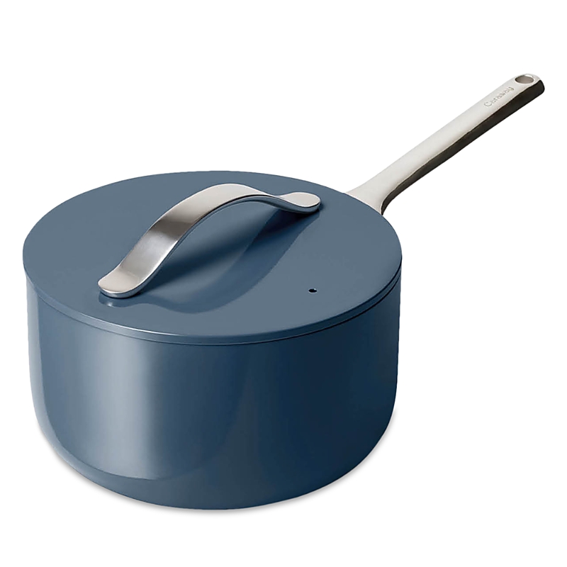 Caraway Nonstick Ceramic 1.75-quart Sauce Pan With Lid In Navy