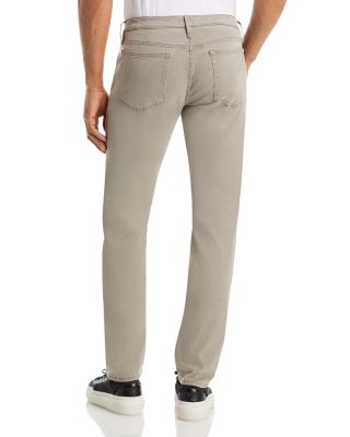 L'Homme Slim Brushed Twill Pants in Stone Gray
