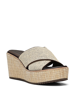 DONALD PLINER WOMEN'S CROSSOVER STRAP ESPADRILLE WEDGE PLATFORM SANDALS