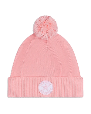 Perfect Moment Logo Patch Merino Wool Pompom Beanie Ii In Pink