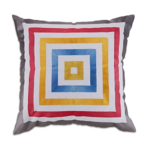 Trina Turk Satin Stitch Embroidered Square Throw Pillow In Pink