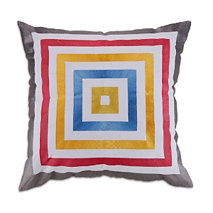 TRINA TURK SATIN STITCH EMBROIDERED SQUARE THROW PILLOW