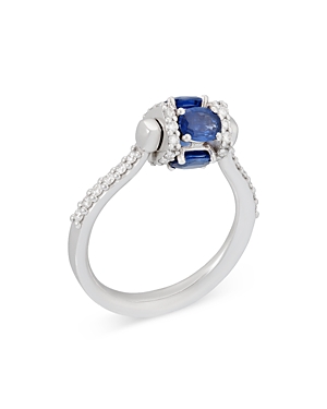 Miseno Jewelry 18k White Gold Procida Sapphire & Diamond Accent Rotating Ring In White/blue