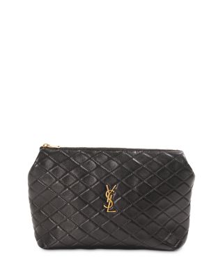 Saint Laurent - Gaby Quilted-leather Pouch - Womens - Black