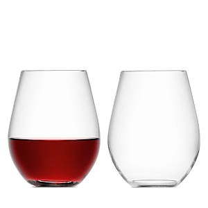 Shop Lsa Wine Stemless Red Wine Glass, Set Of 2 In Clear