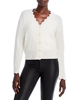 C by Bloomingdale's Cashmere - Scallop Neck Long Sleeve Cashmere Cardigan Sweater - 100% Exclusive