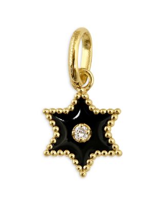 18K Yellow Gold Etoile Black Star Diamond Pendant