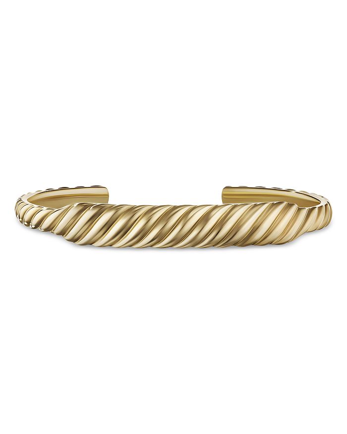 David Yurman - 18K Yellow Gold Sculpted Cable Contour Cuff Bangle Bracelet