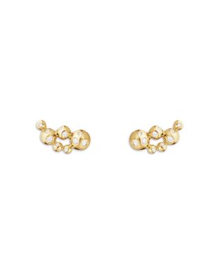 Georg Jensen - 18K Yellow Gold Moonlight Grapes Diamond Ear Climbers