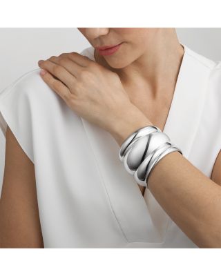 Georg Jensen Sterling Silver Curve Wide Bangle Bracelet