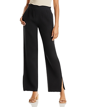 Shop Rails Leon Slit Hem Pull On Pants In Black