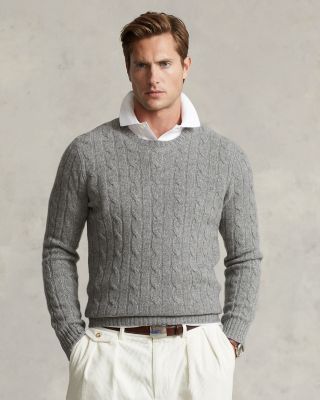 Cashmere Cable Knit Crewneck Sweater