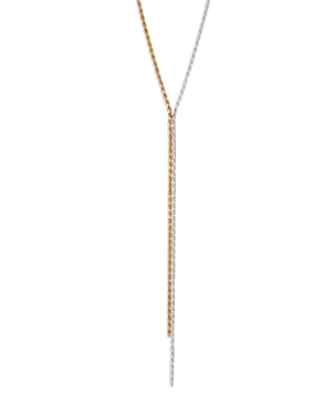 Argento Vivo Freida Rothman Chain Link Lariat Necklace In Sterling Silver & 14k Gold Plated Sterling Silver, 16-1 In Gold/silver