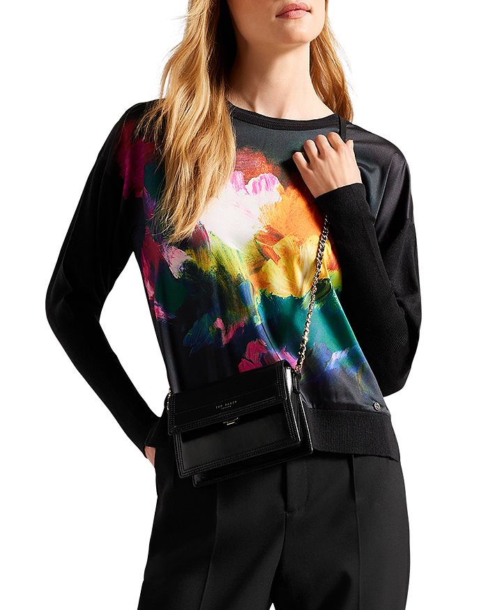 Ted Baker - Zahra Printed Woven Front Sweater
