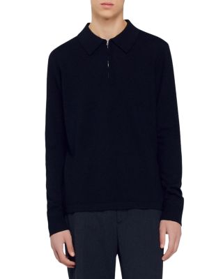 Sandro - Wool-Blend Zip Polo Sweater