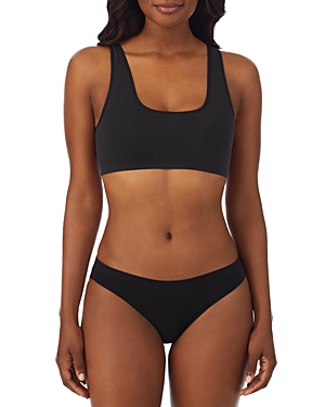 On Gossamer Cabana Cotton Seamless Built-up Wireless Bra In Black
