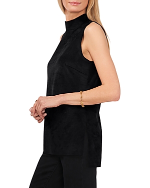 Shop Vince Camuto Sleeveless Mock Neck Top In Rich Black