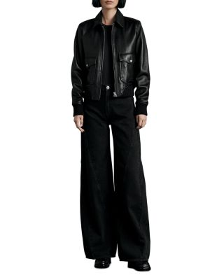 rag & bone Sofie Spliced High Rise Wide Leg Jeans in Highland