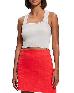 THEORY COTTON & CASHMERE CROPPED TANK TOP