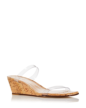 STUART WEITZMAN WOMEN'S ALEENA SQUARE TOE WEDGE SLIDE SANDALS