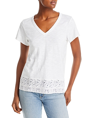 Wilt Lace Trim Baby Tee In White