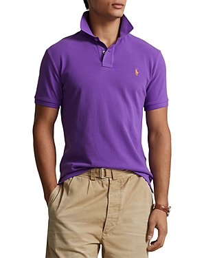 Polo Ralph Lauren Custom Slim Fit Mesh Polo Shirt In Tie Purple