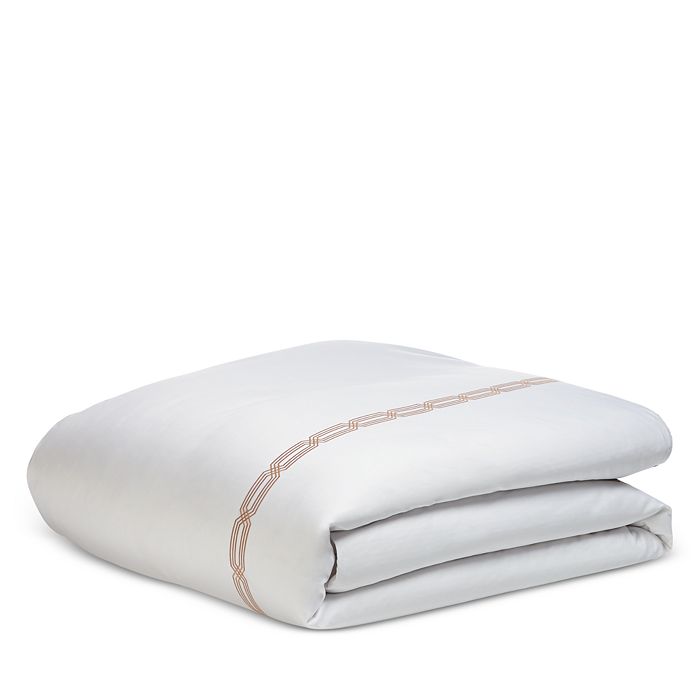 Shop Hudson Park Collection Italian Tivoli Embroidered Duvet, King - 100% Exclusive In Champagne