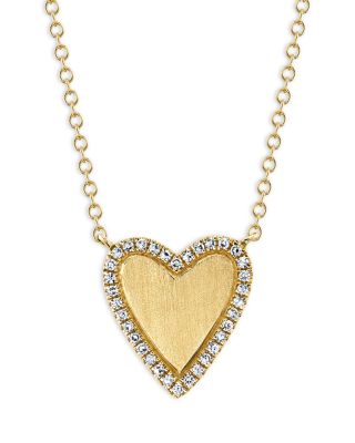 Moon & Meadow - 14K Yellow Gold Heart Necklace with Diamonds, 18" - Exclusive