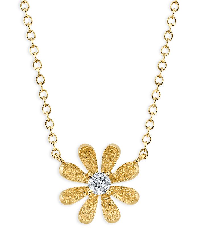 Moon & Meadow 14K Yellow Gold Diamond Flower Necklace, 18" 100 Exclusive Bloomingdale's