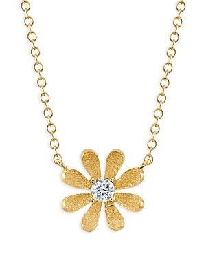 Moon & Meadow 14K Yellow Gold Diamond Flower Necklace, 18 - 100% Exclusive