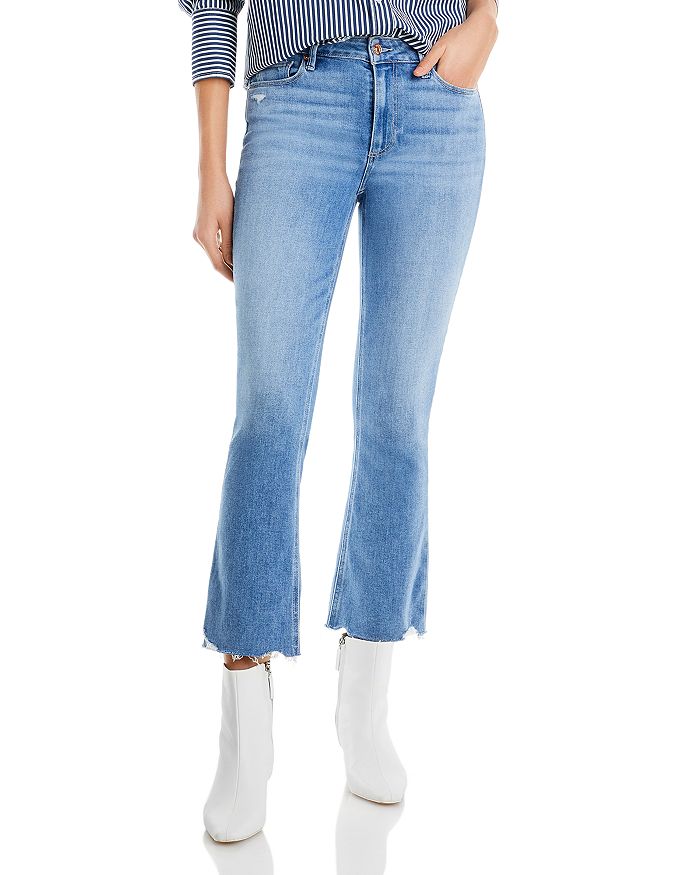 Paige Colette High Rise Cropped Flare Jeans In Austyn Destressed