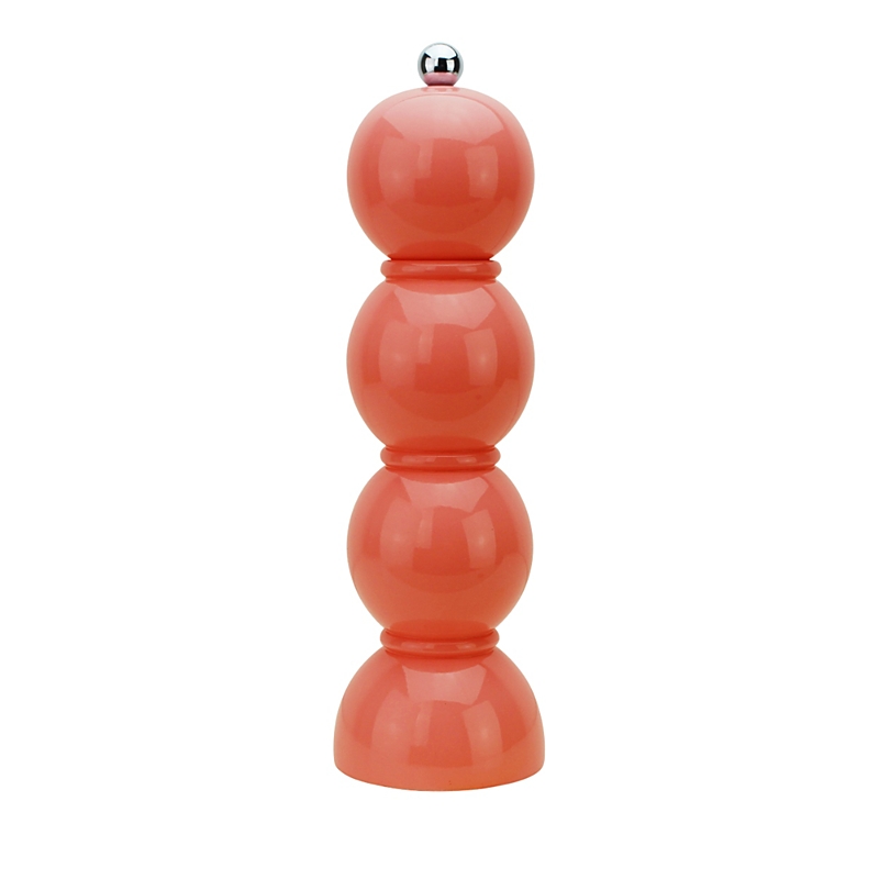 Addison Ross Bobbin Lacquered Salt Or Pepper Mill Grinder In Coral