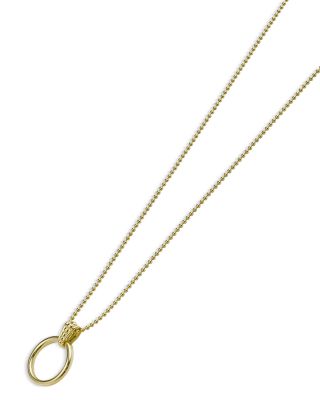 18K Gold Meridian Circle Pendant Necklace, 18"