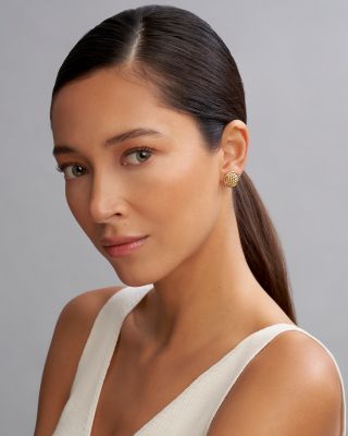 18K Gold Meridian Caviar Stud Earrings