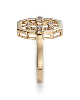 Diamond Geometric Ring in 14K Yellow Gold, 0.45 tcw 