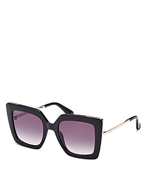 Shop Max Mara Design4 Cat Eye Sunglasses, 52mm In Black/purple Gradient