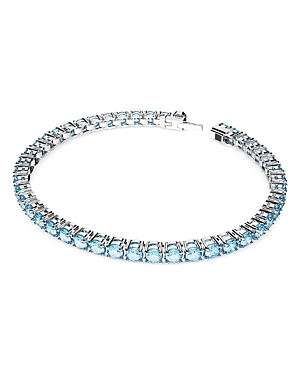 Swarovski Matrix Tennis Armband In Blue/silver