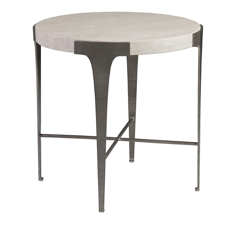 Artistica Cachet Round End Table In Silver Leaf