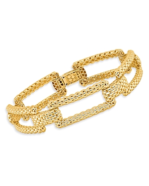 Bloomingdale's Rectangular Mesh Link Bracelet In 14k Yellow Gold - 100% Exclusive