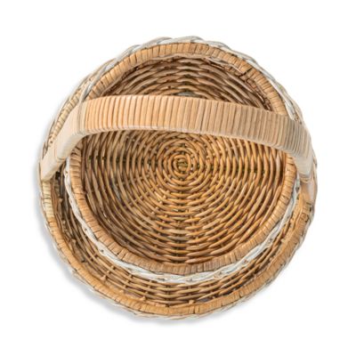 Provence Rattan Whitewash Two Tiered Server