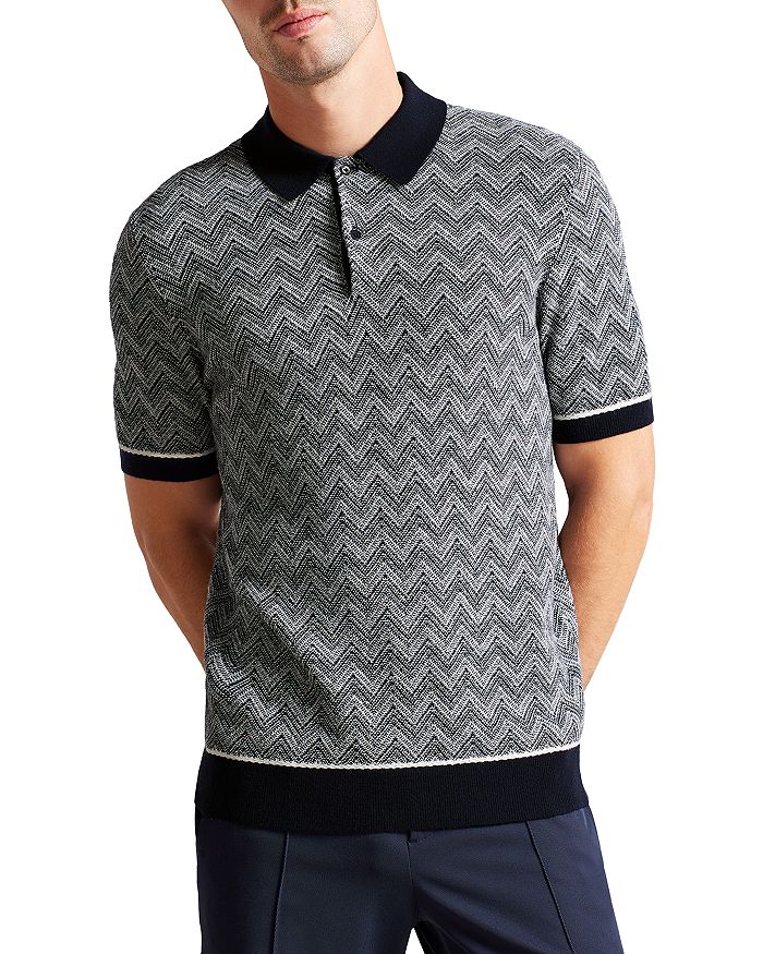 Ted Baker - Waldun Short Sleeve Zig Zag Stitched Polo