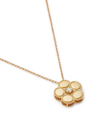 18K Yellow Gold Daisy Diamond Flower Pendant Necklace, 16-18" - Exclusive