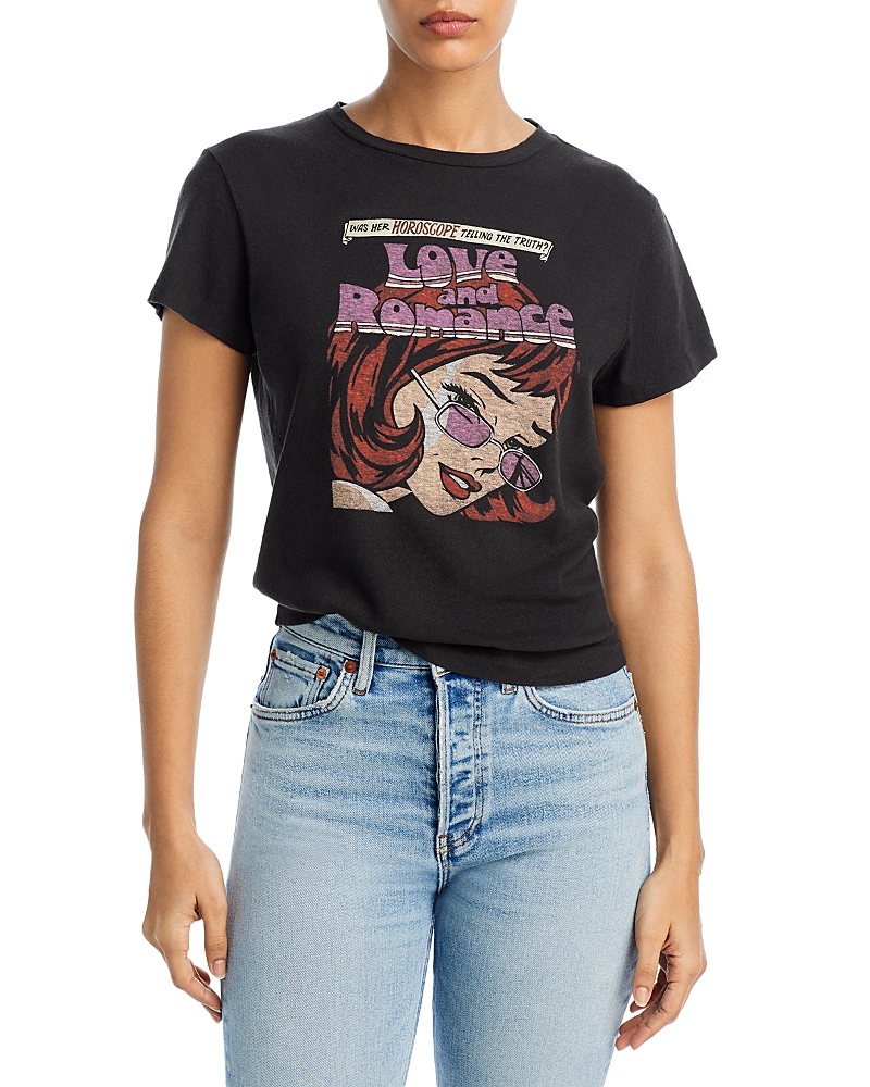 Re/done Graphic Print T-shirt Romance In Black